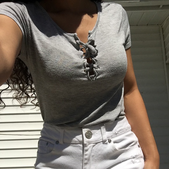 Gray Tie Top/beach cover up Dress - Picture 2 of 7